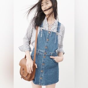 Madewell Blue Denim Overall Dress
